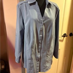 Blue Button-Up Blouse